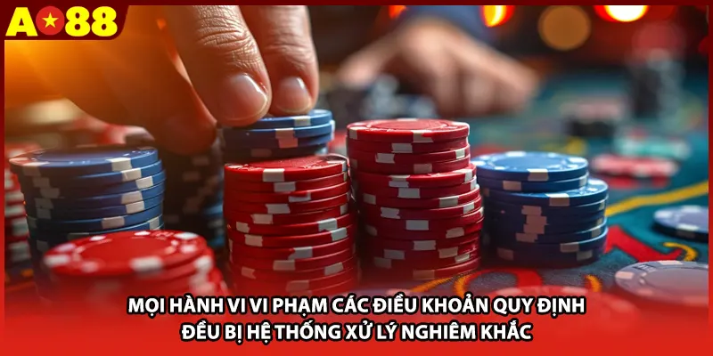 Mọi hành vi vi phạm các điều khoản quy định đều bị hệ thống xử lý nghiêm khắc